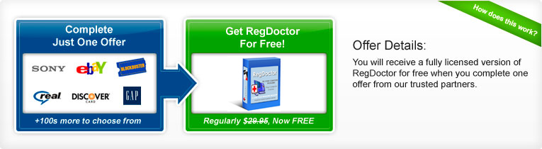 Complete Just One Offer and Get RegDoctor For Free!